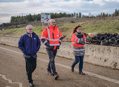Le Président s'est rendu avec la Directrice Routes sur les travaux d'évacuation entre Auch et Aubiet - Agrandir l'image (fenêtre modale)
