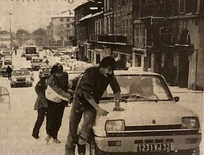 R5 dans la rue de Lorraine en 1985 - Agrandir l'image (fenêtre modale)